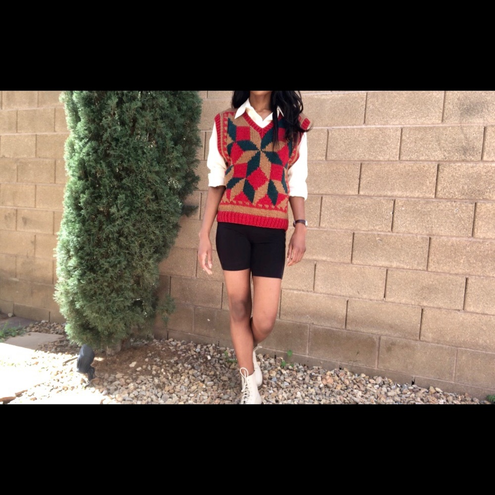 hand knit sweater vest